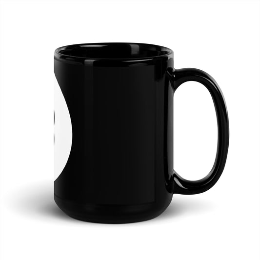 Black Bitcoin Glossy Mug