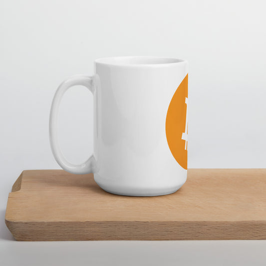 Orange Bitcoin Glossy Mug