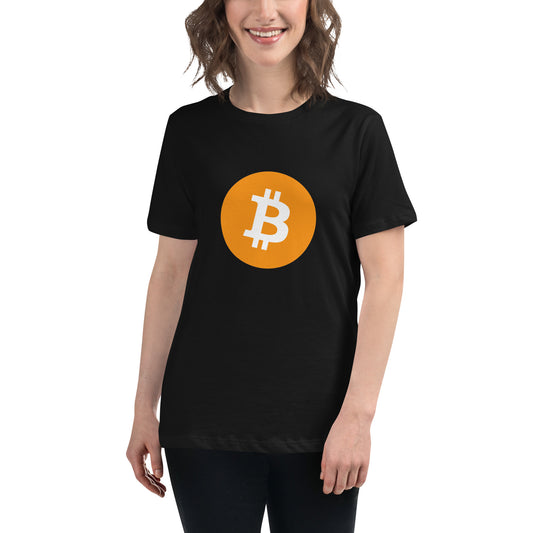 Women's Orange Bitcoin Relaxed T-Shirt